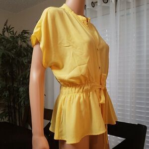 SWEET RAIN blouse top elastic waist NWT